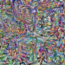 mixed5a:400, 2009-style gradient ascent: colored static