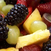 strawberries in a fruit bowl, labeled monarch