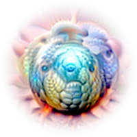 The original negative visualization of 4e:55: a round, feathery ball